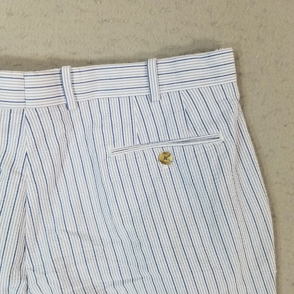 Peter Millar shorts men's 38x8 seersucker cotton blue stripe preppy retro luxury